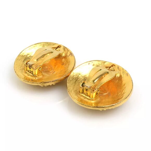 Auth CHANEL Vintage CC Logo Clip on Earrings Gold Metal - e60126a - Picture 7 of 11